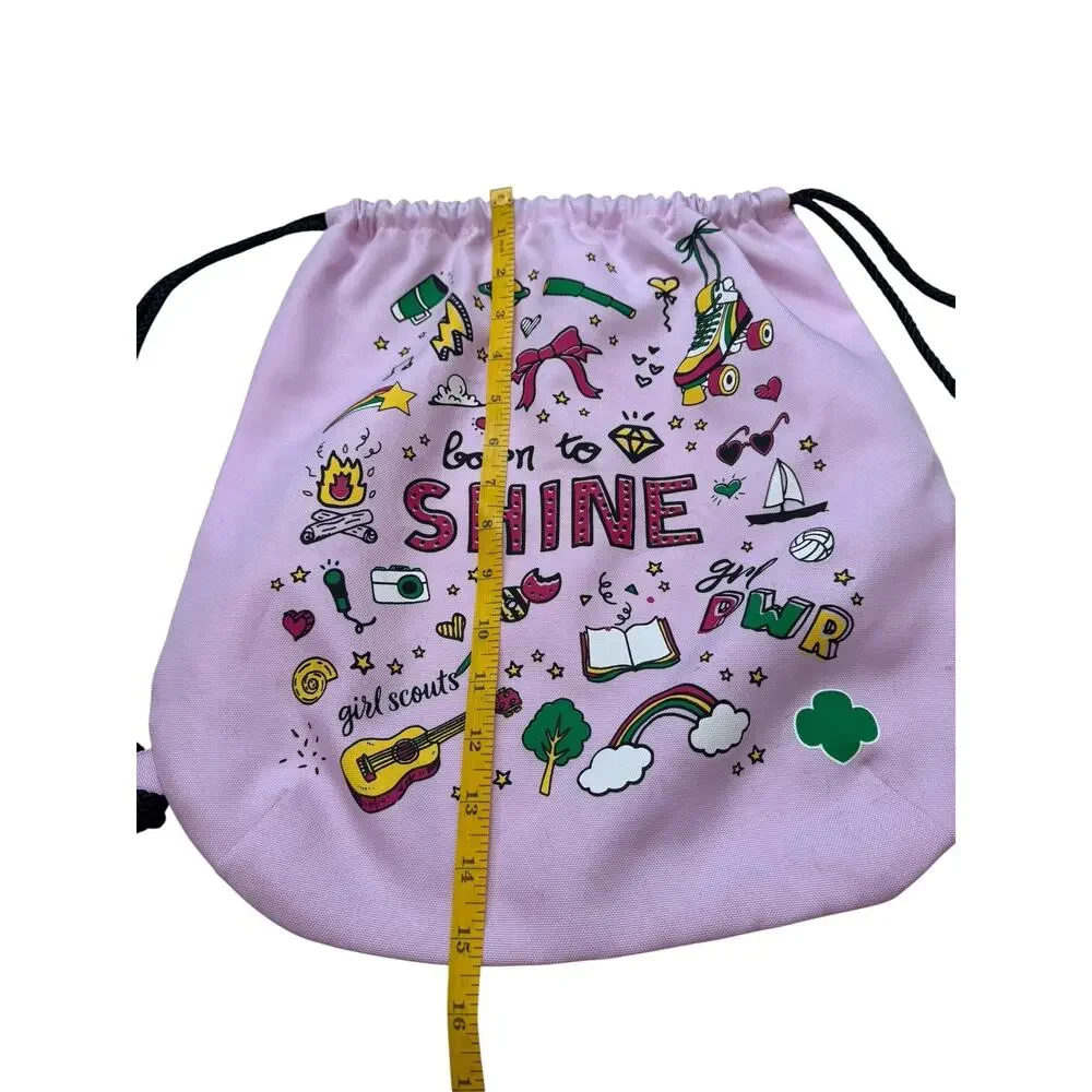 Girl Scouts Born To Shine Drawstring Backpack Purple Colorful Girl Power